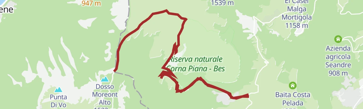 Route map: From San Valentino Pass to Bocca di Navene